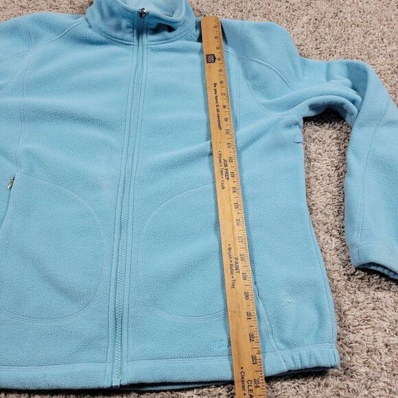 L.L. Bean Fleece Jacket Womens Medium Blue Full Zip Long Sleeve Flaws* - Picture 7 of 9